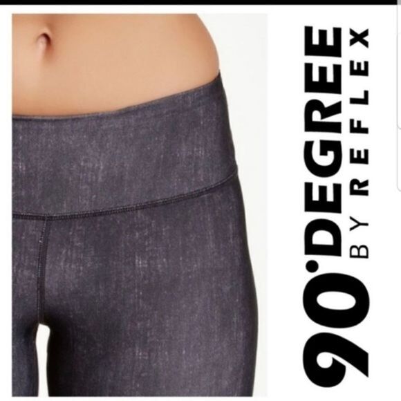 90 Degrees By Reflex Workout Capri Leggings women's large - Picture 2 of 6